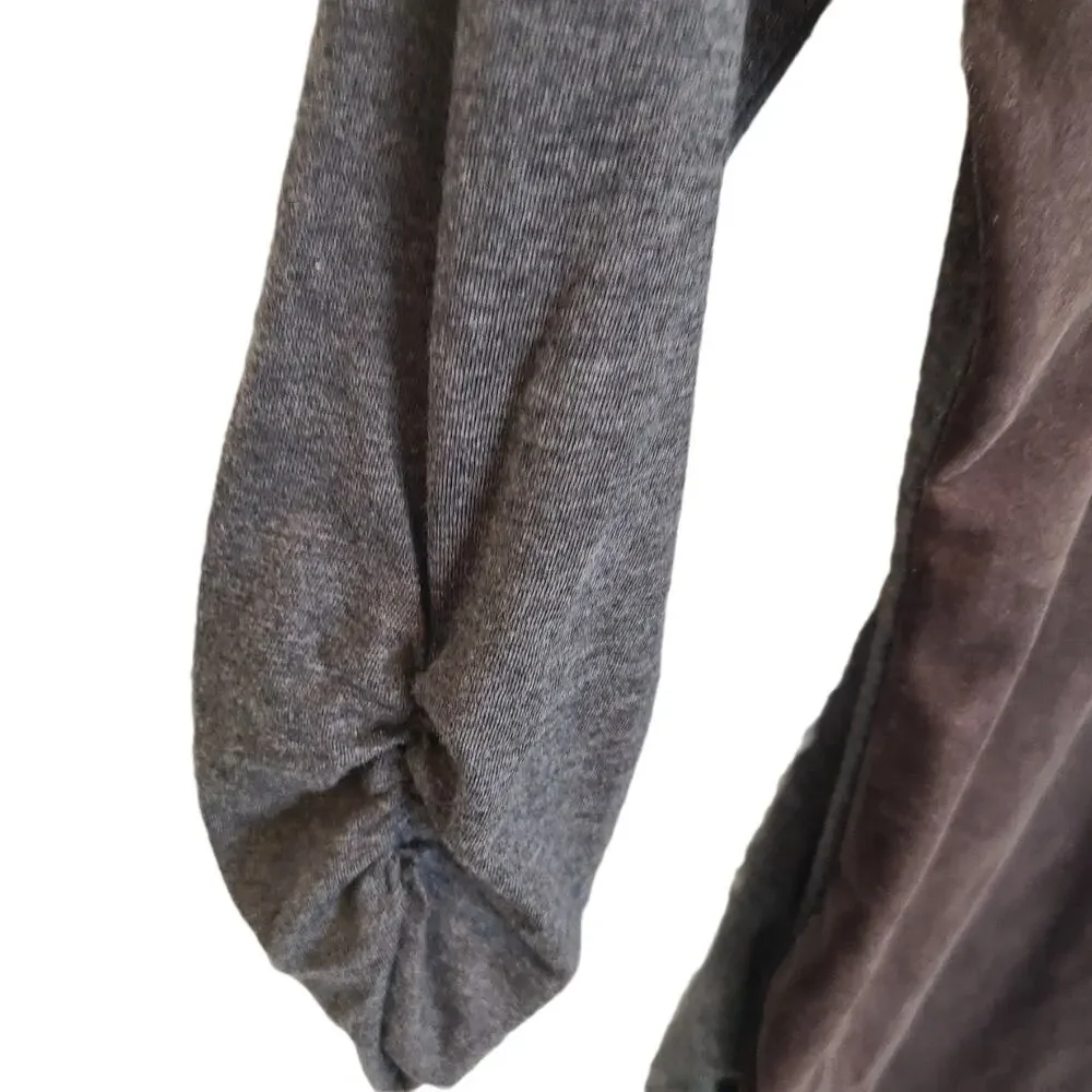 Sundance Womens Velvet Top Sz S Ruched Mixed Media Pullover Stretch Boho Hippie